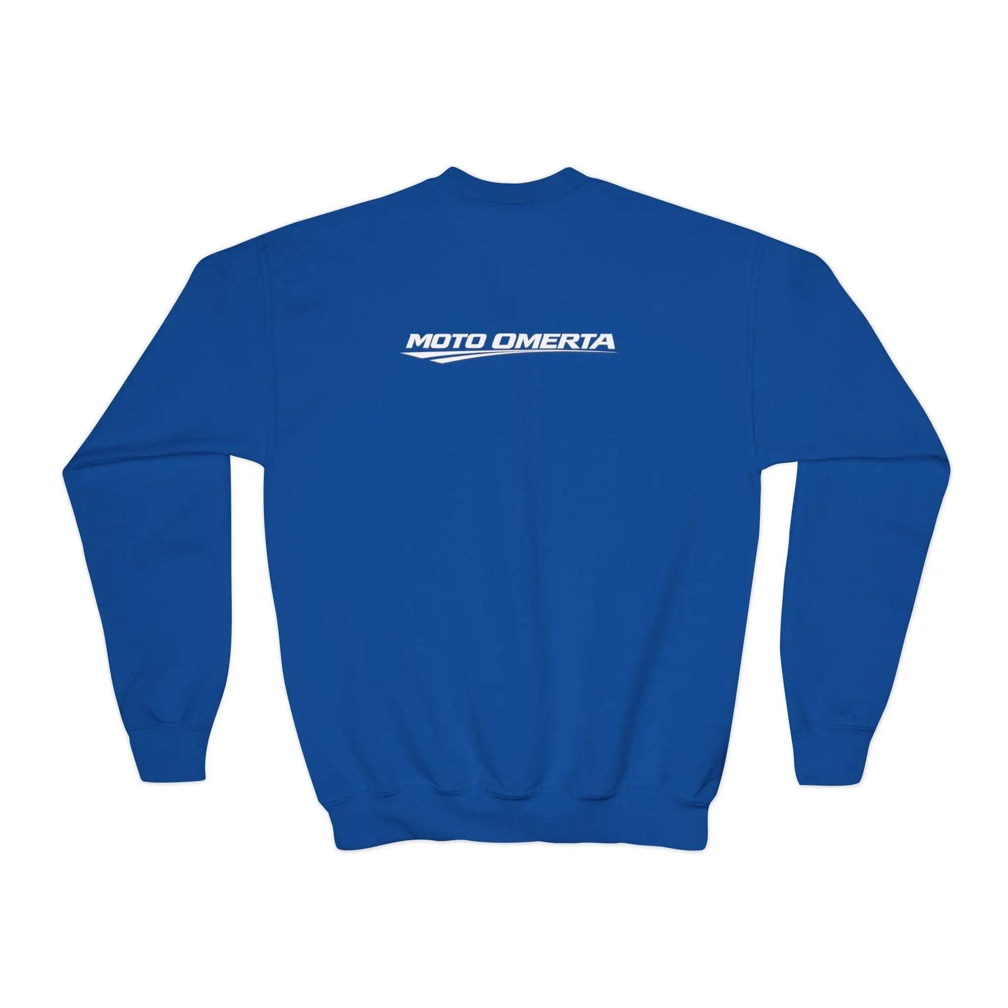 Moto Omerta Youth Crewneck Pullover Sweatshirt Printify