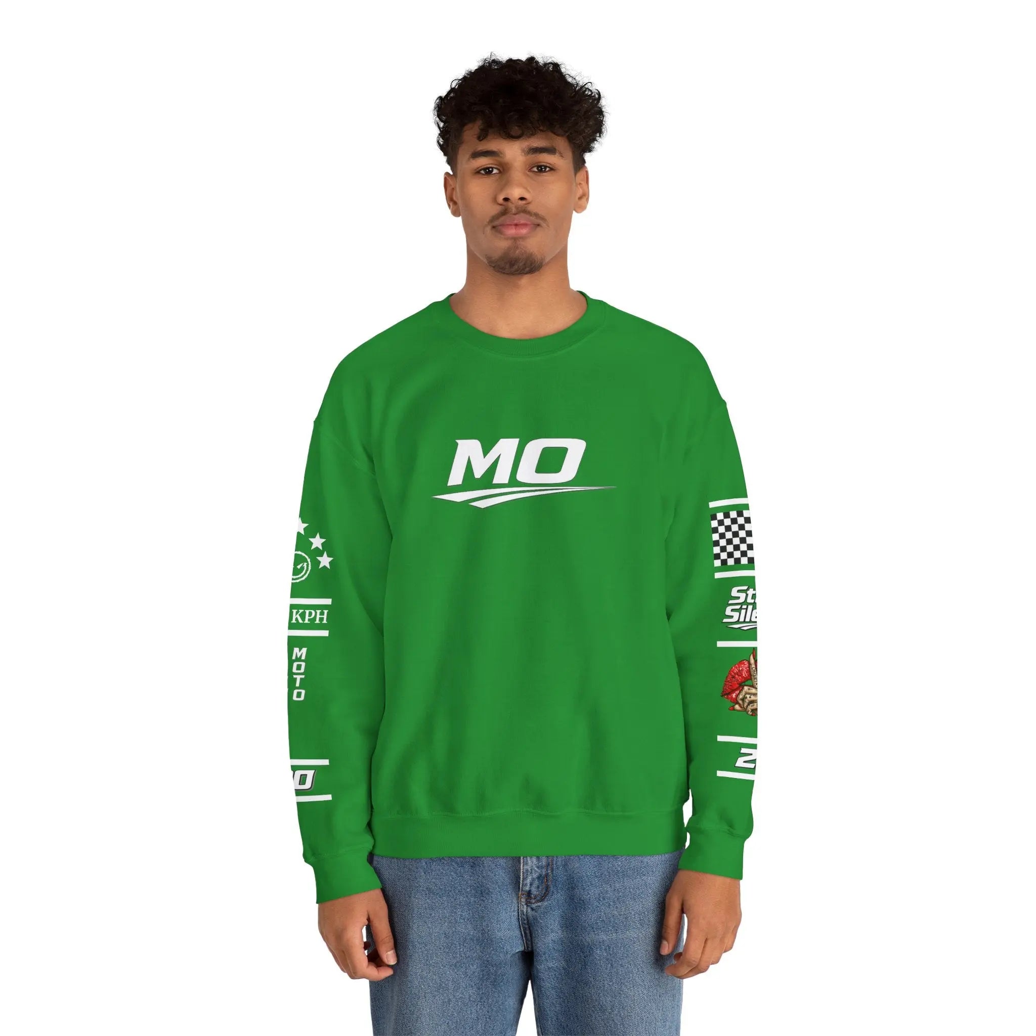 Men's MOTO OMERTA “In Speed We Trust” Crewneck Printify