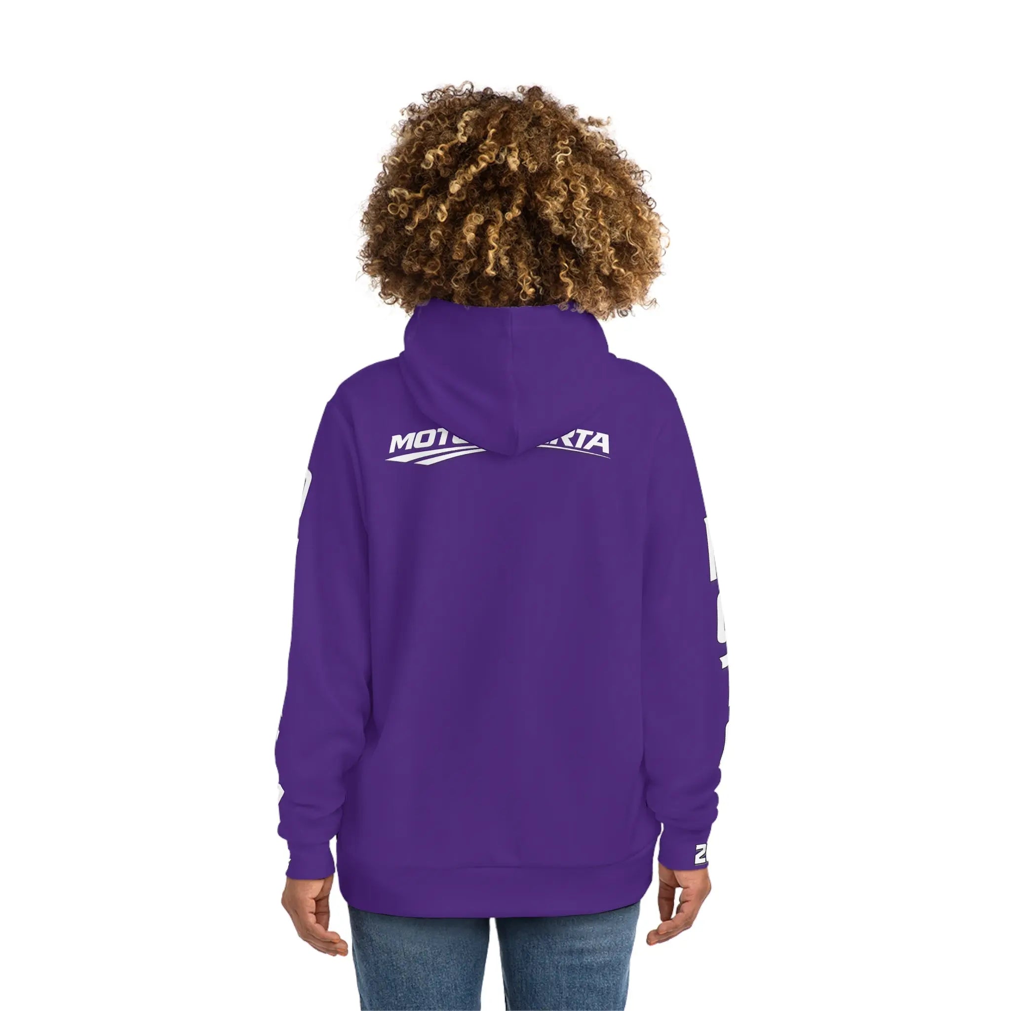 Purple Women's Moto Omerta Hoodie - Light Weight Polyester Printify