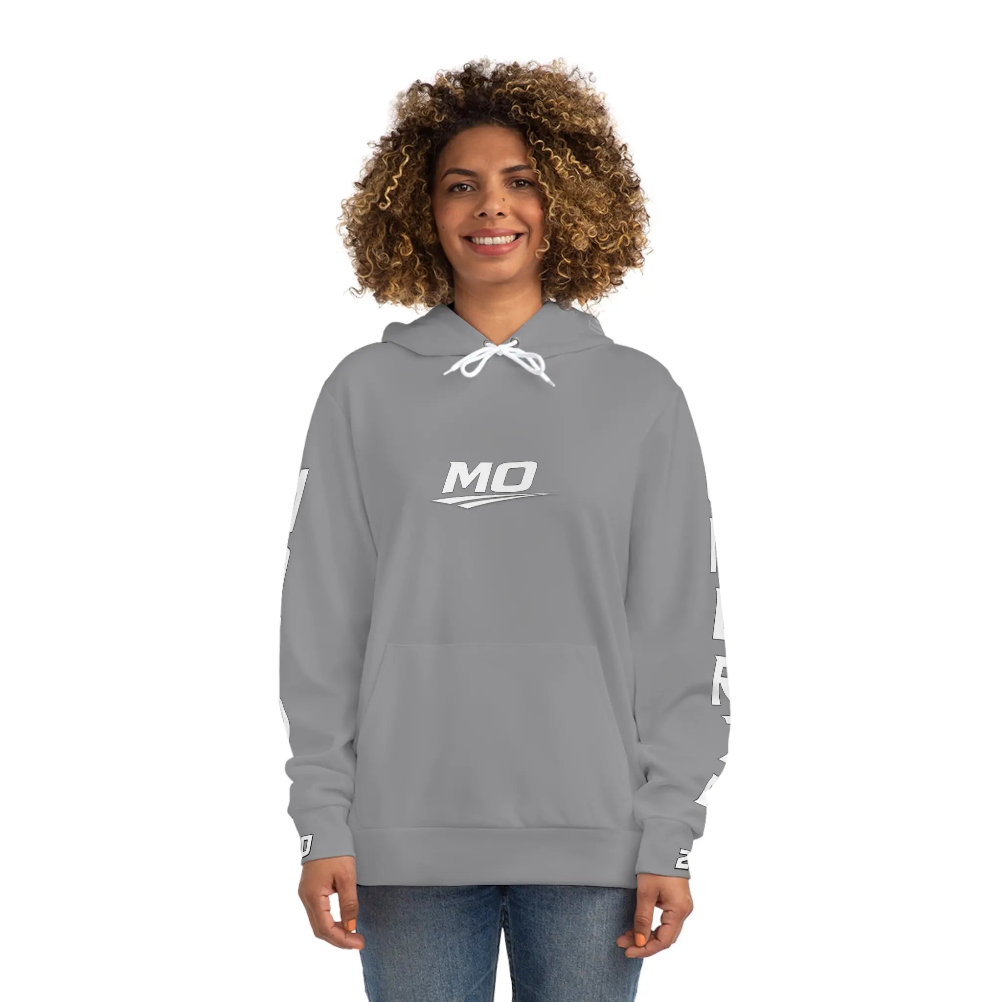 Grey Women's Moto Omerta Hoodie - Light Weight Polyester Printify
