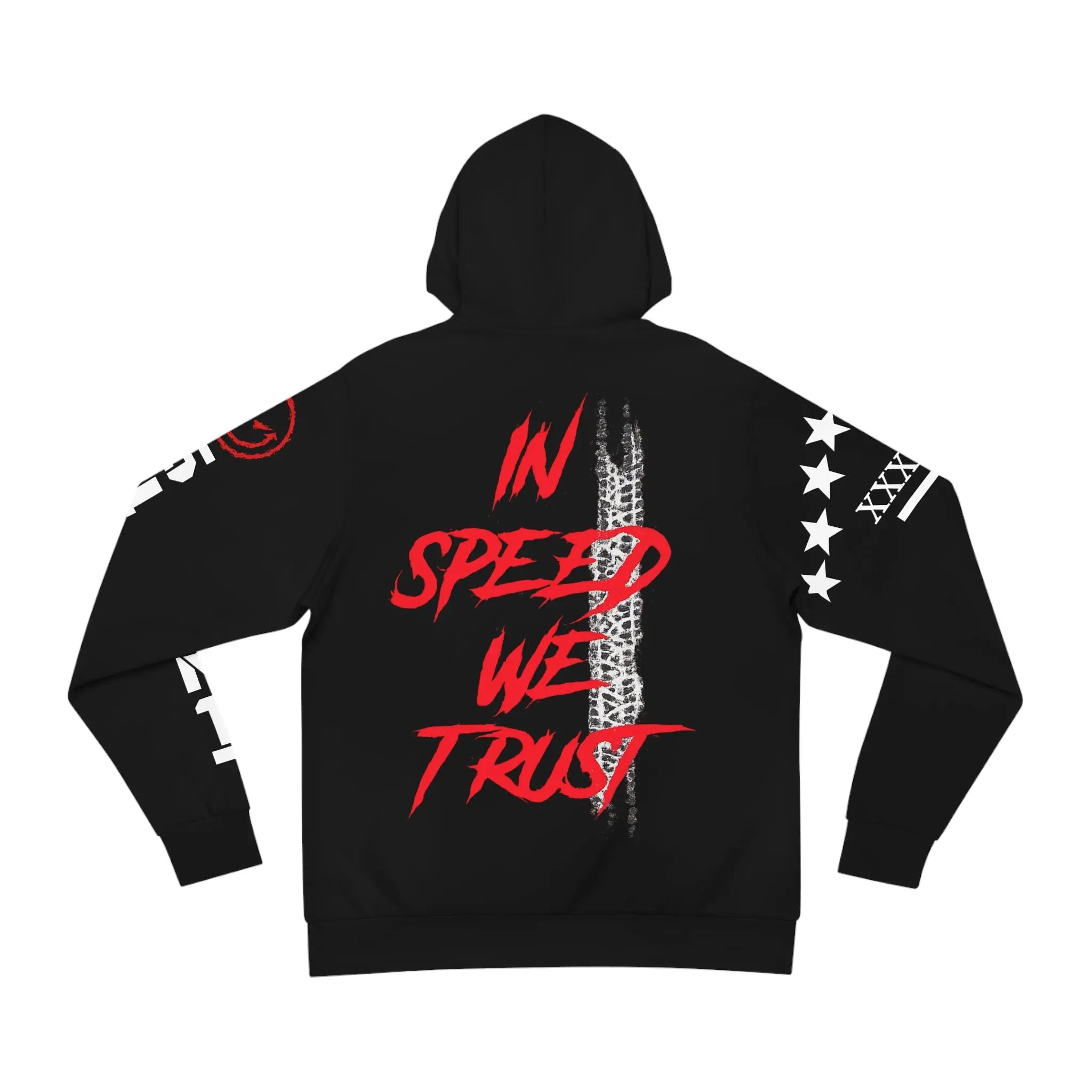 In Speed We Trust Hoodie - Light Weight Polyester Printify