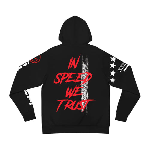 In Speed We Trust Hoodie - Light Weight Polyester Printify