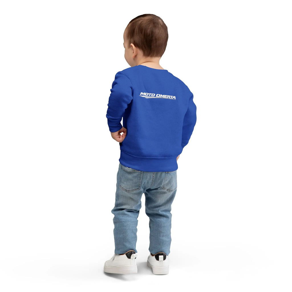 Moto Omerta Toddler Crewneck Pullover Sweatshirt Printify