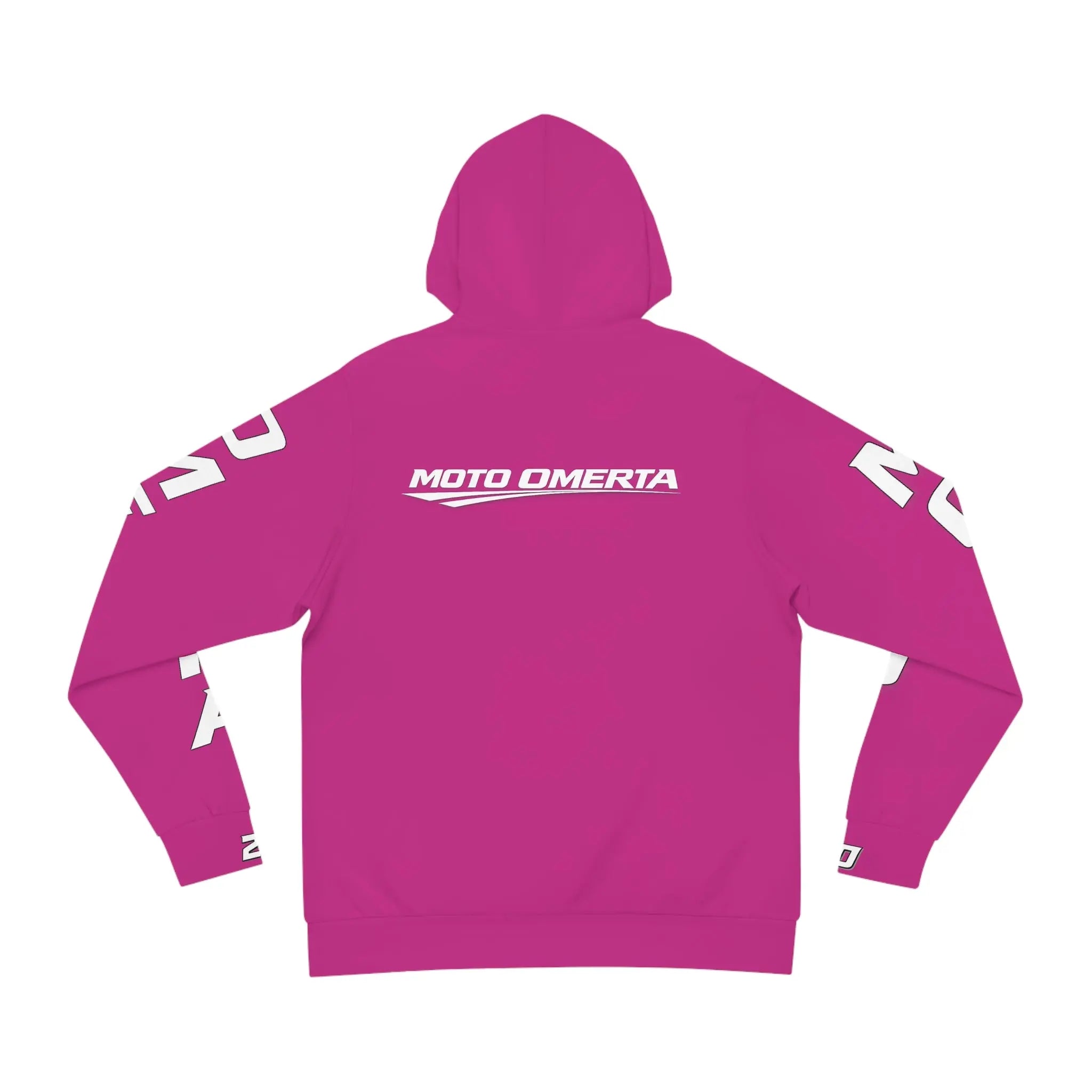 Pink Women's Moto Omerta Hoodie - Light Weight Polyester Printify