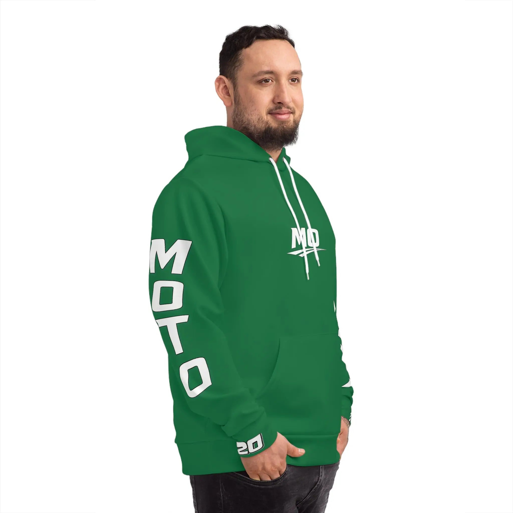 Green Men's Moto Omerta Hoodie - Light Weight Polyester Printify