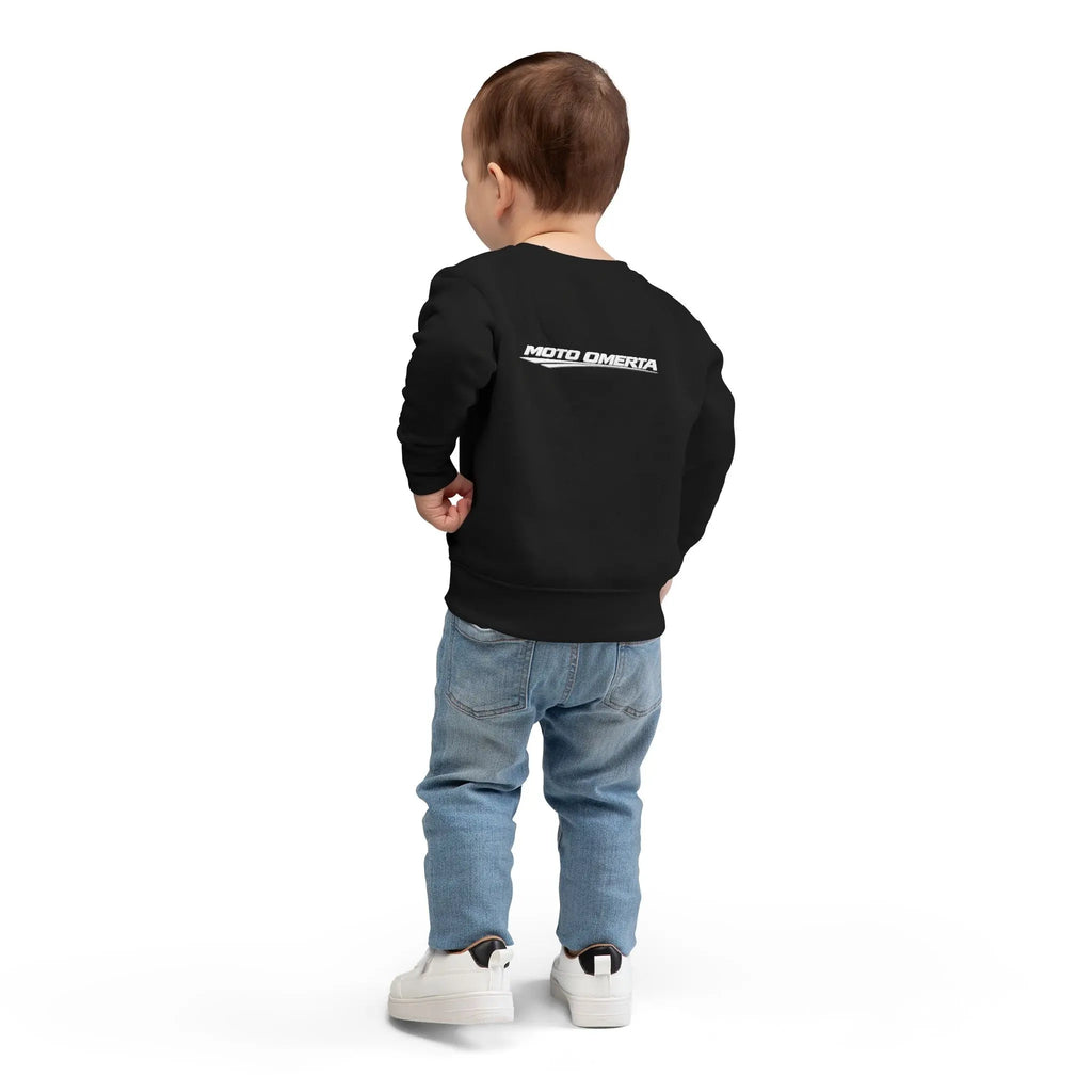 Moto Omerta Toddler Crewneck Pullover Sweatshirt Printify