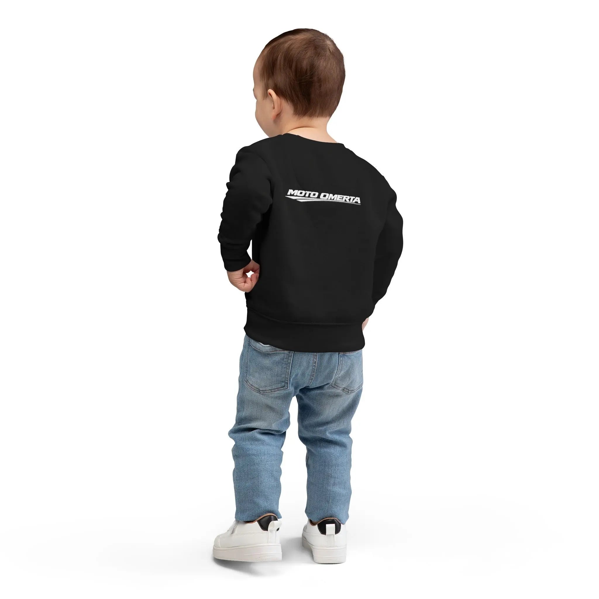Moto Omerta Toddler Crewneck Pullover Sweatshirt Printify