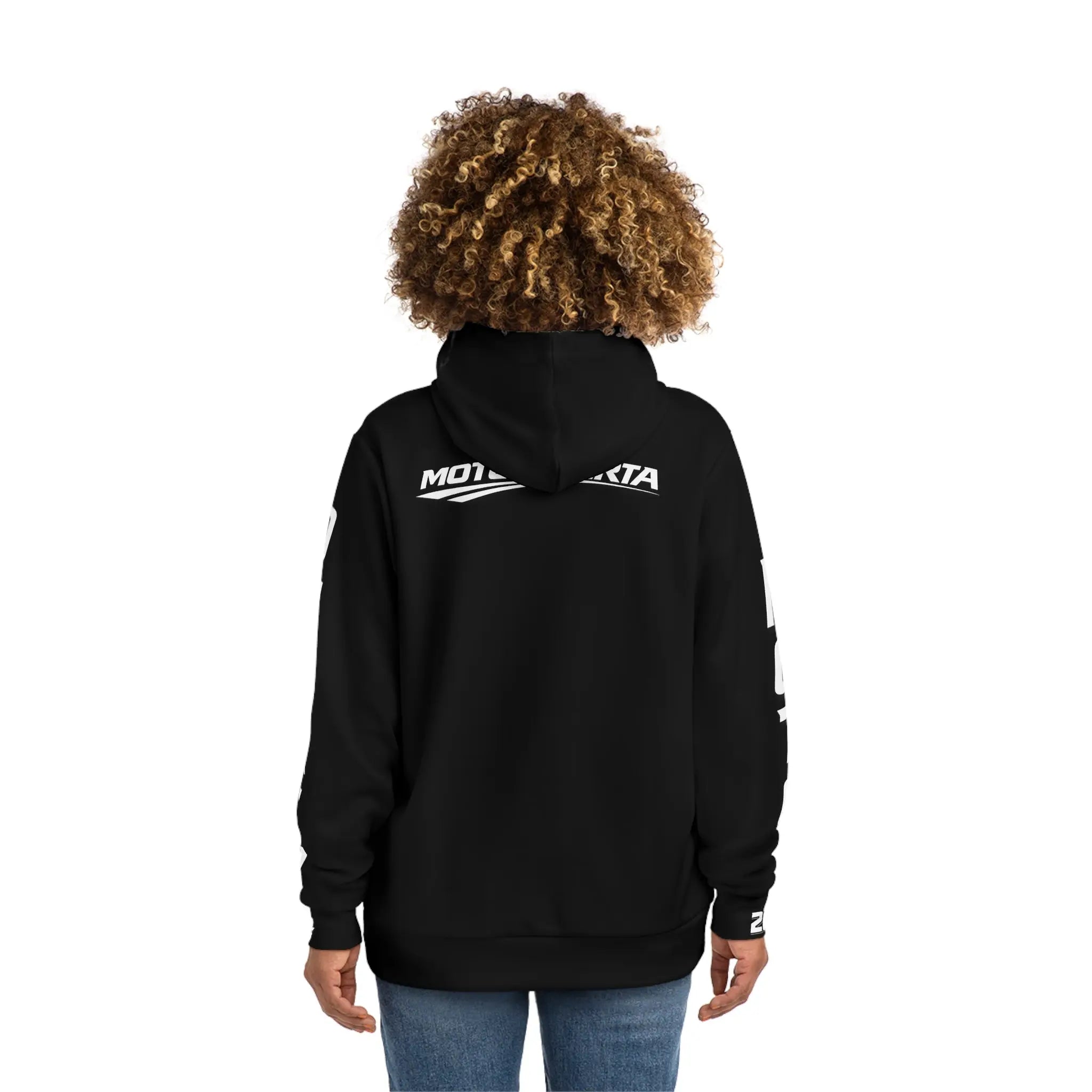 Black Women's Moto Omerta Hoodie - Light Weight Polyester Printify