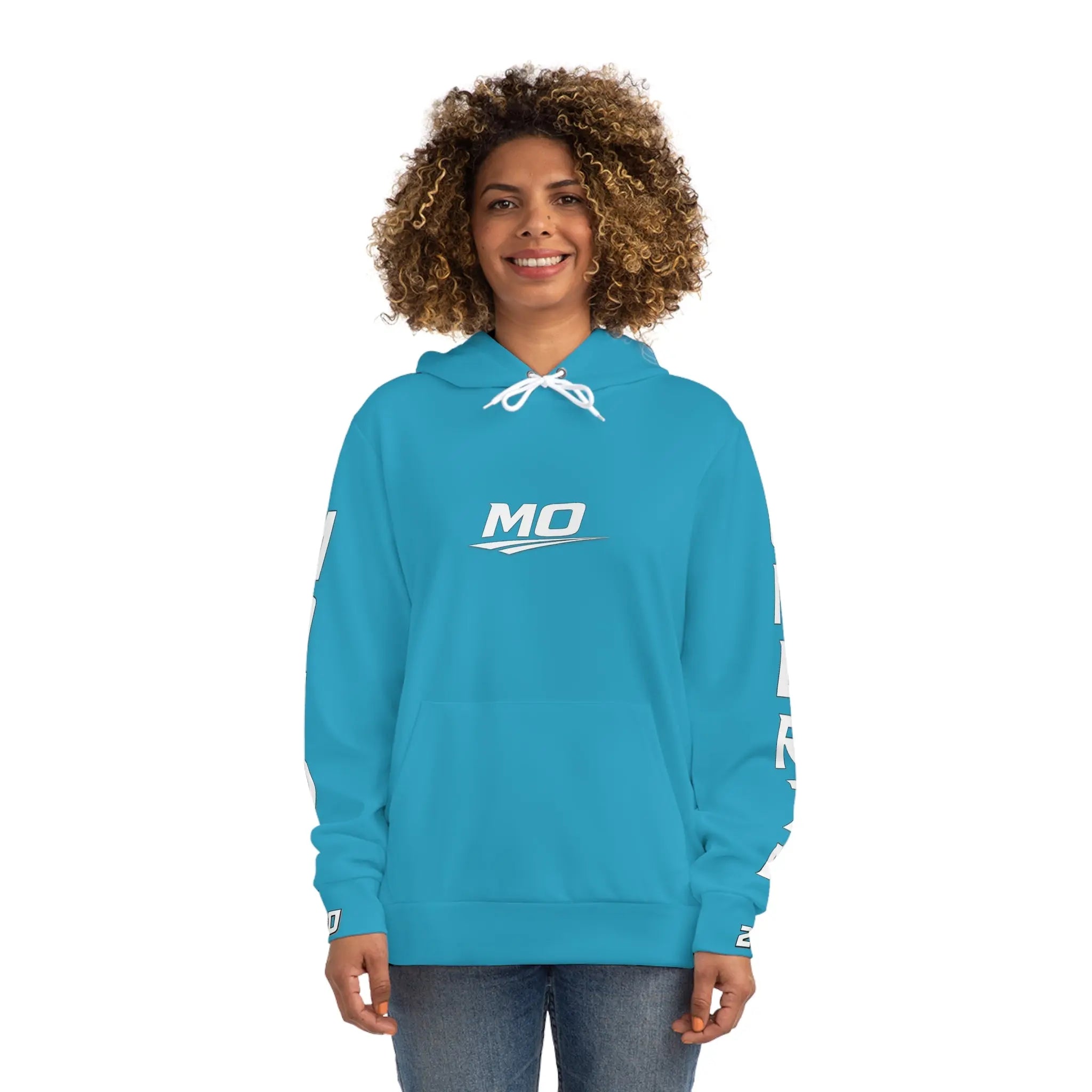 Turquois Women's Moto Omerta Hoodie - Light Weight Polyester Printify