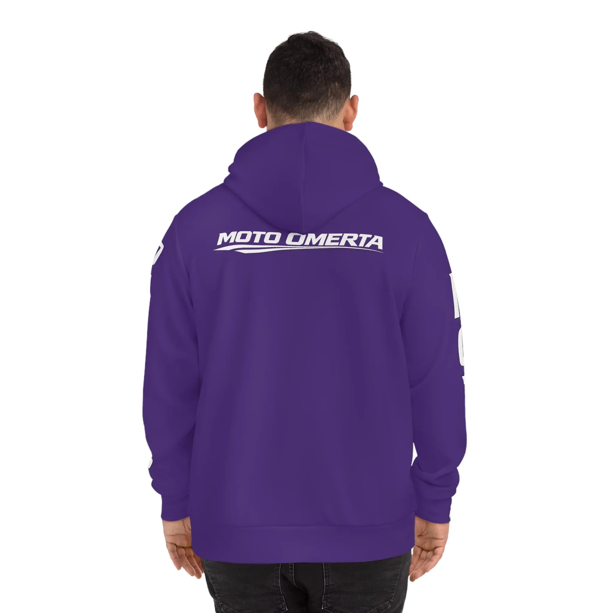 Purple Men's Moto Omerta Hoodie - Light Weight Polyester Printify