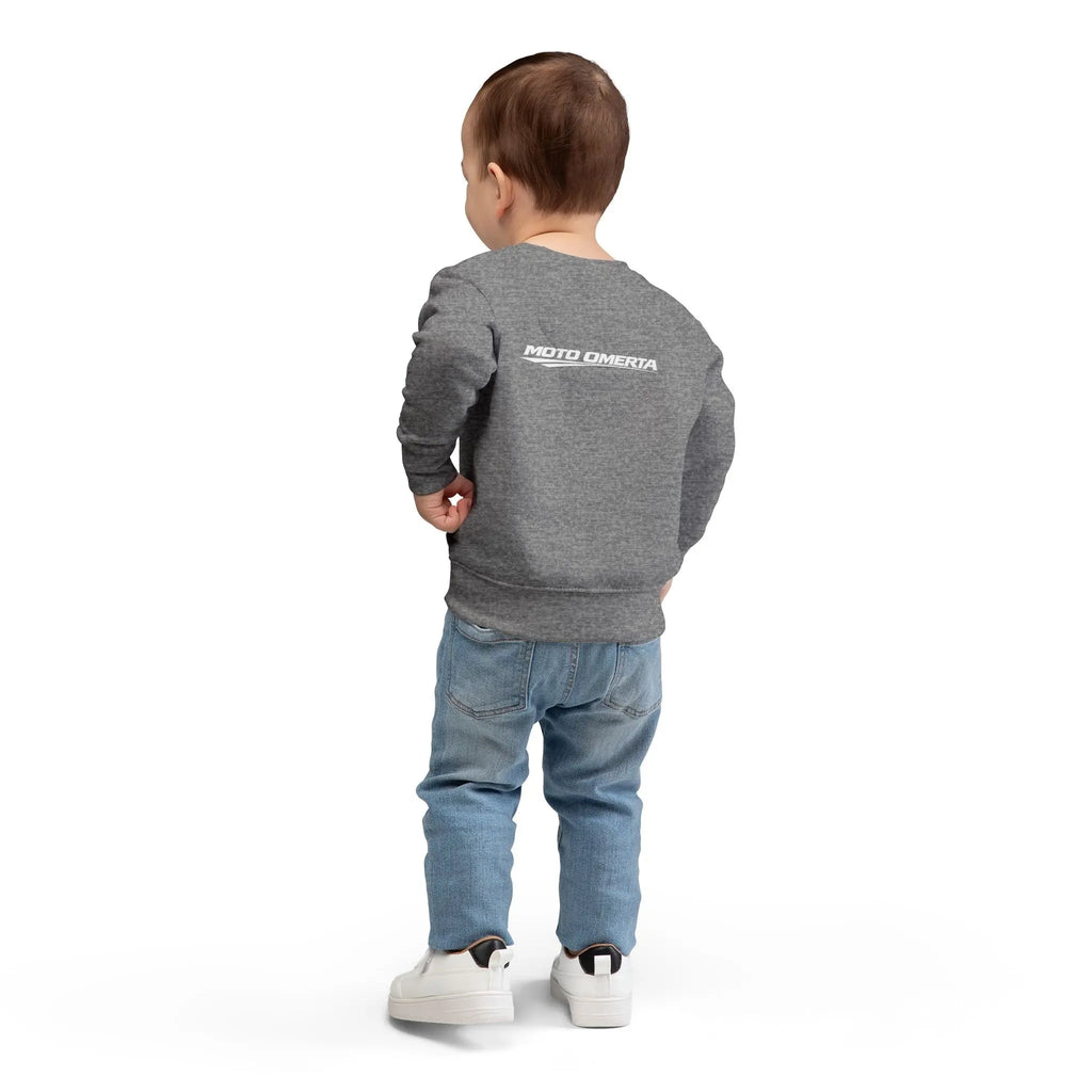 Moto Omerta Toddler Crewneck Pullover Sweatshirt Printify