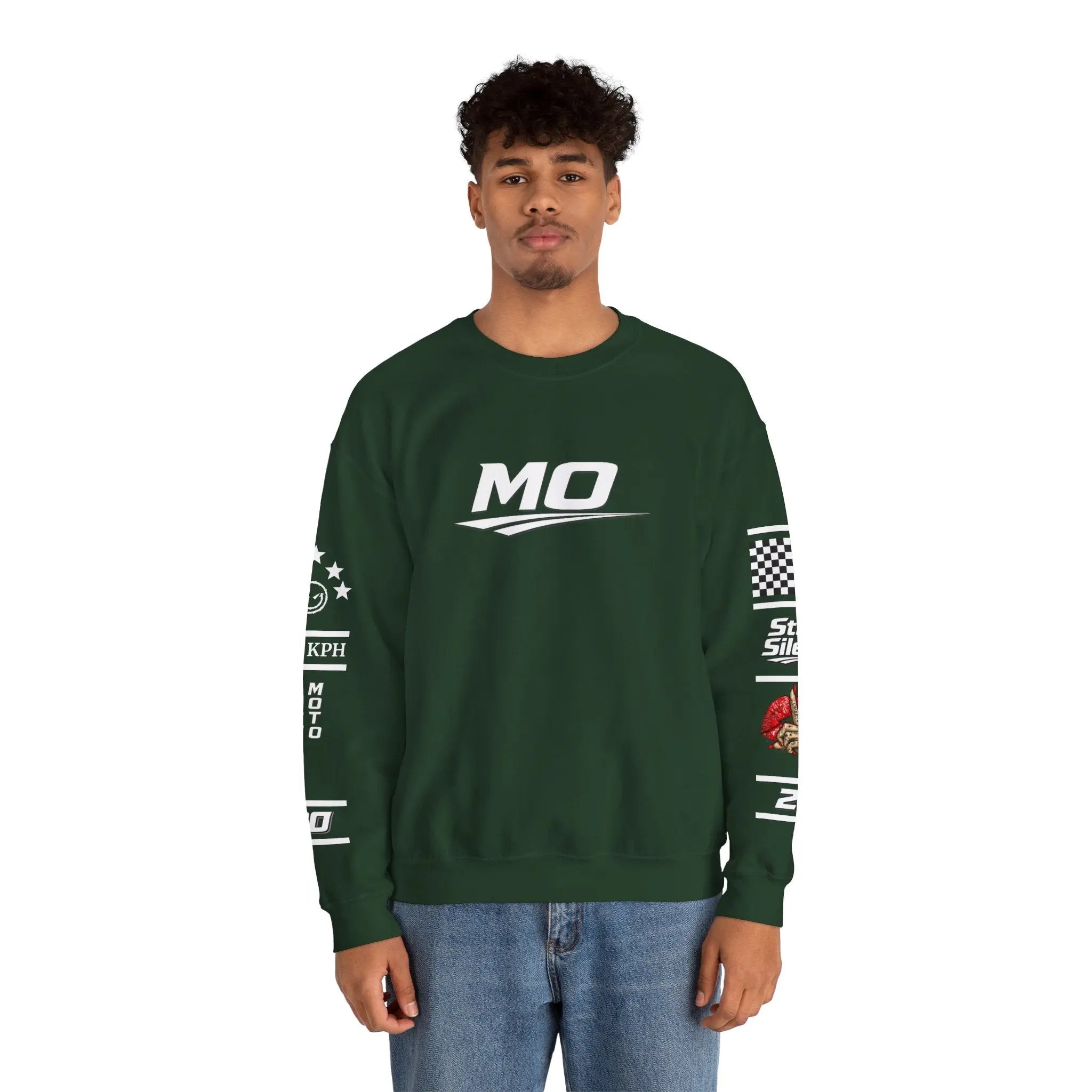 Men's MOTO OMERTA “In Speed We Trust” Crewneck Printify