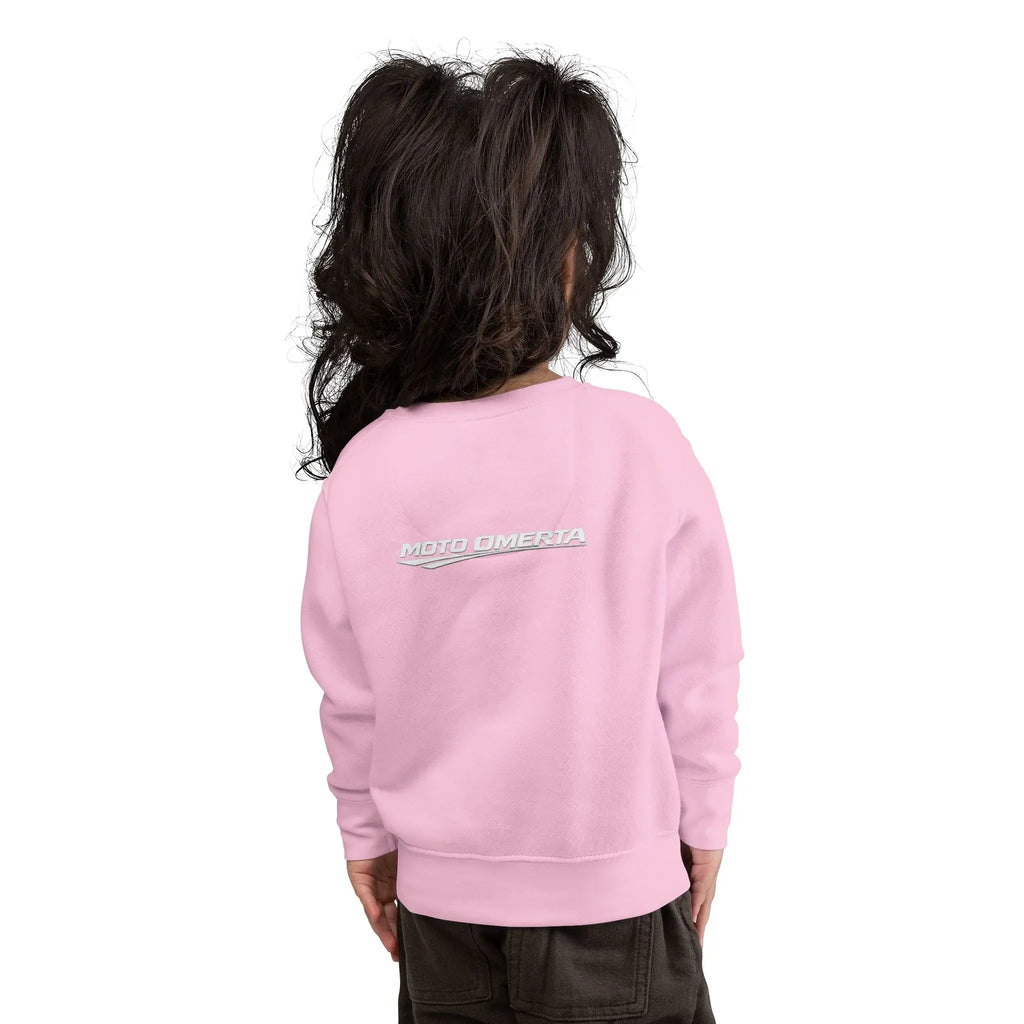 Moto Omerta Toddler Crewneck Pullover Sweatshirt Printify