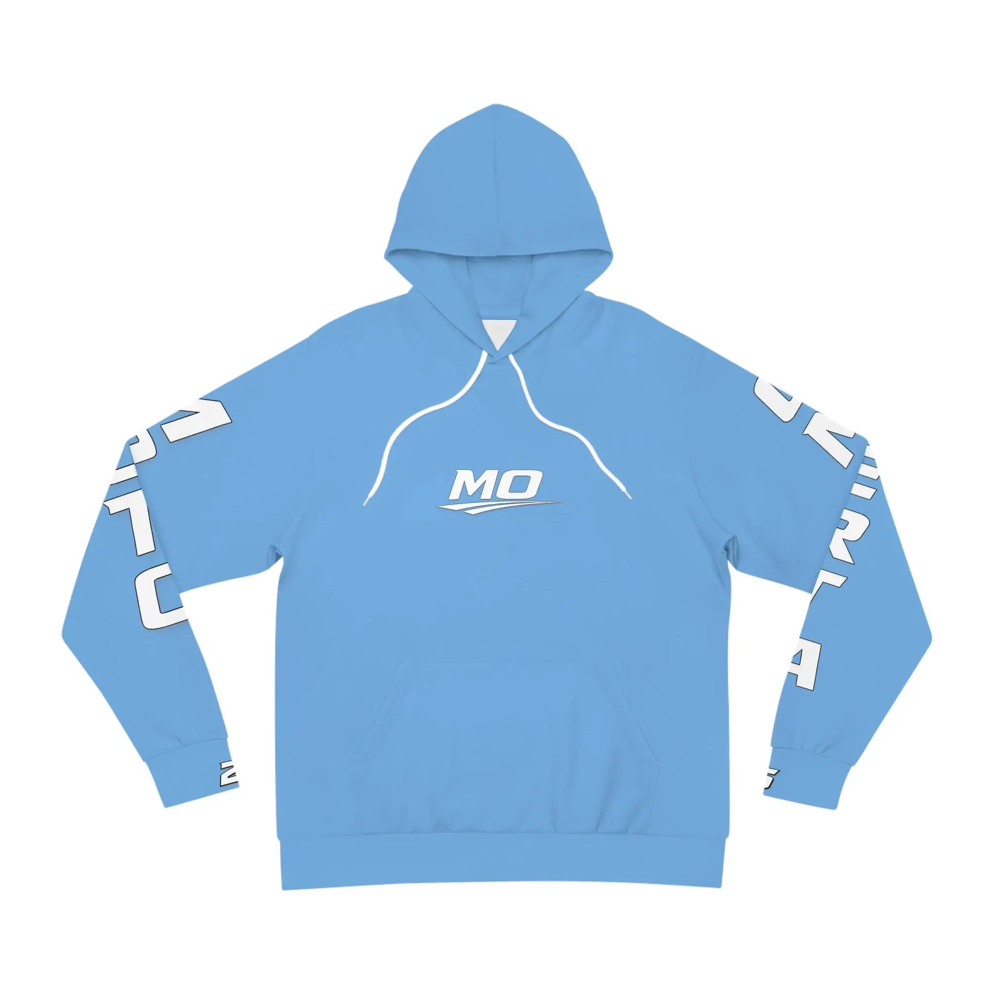 Light Blue Women's Moto Omerta Hoodie - Light Weight Polyester Printify