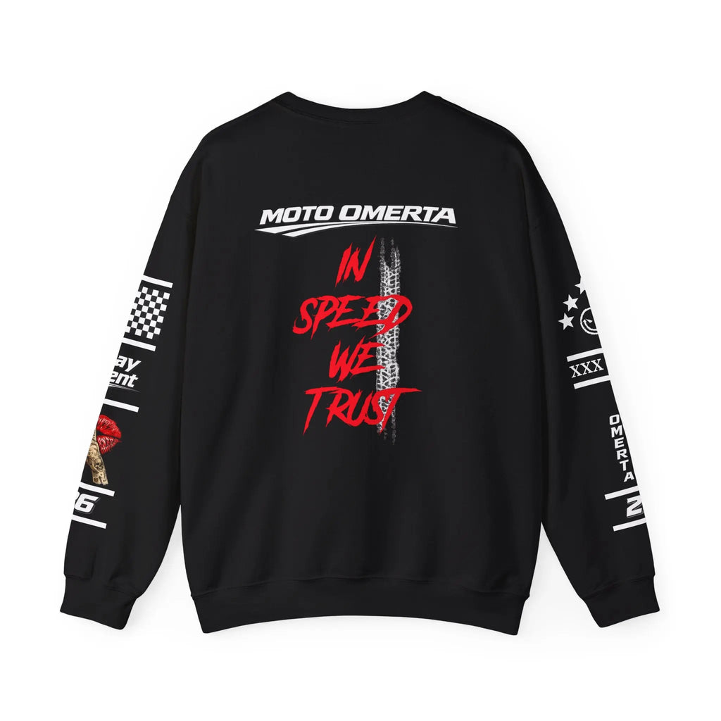Women's MOTO OMERTA “In Speed We Trust” Crewneck Printify