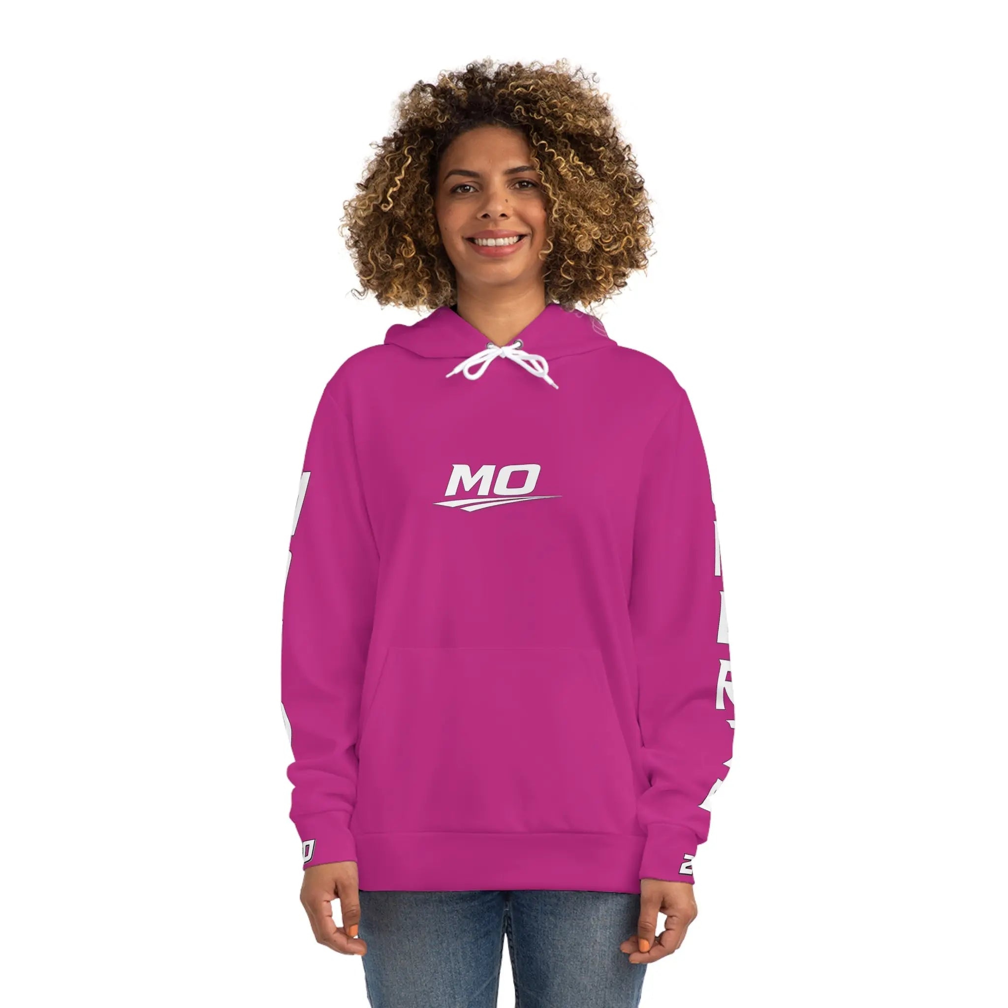 Pink Women's Moto Omerta Hoodie - Light Weight Polyester Printify