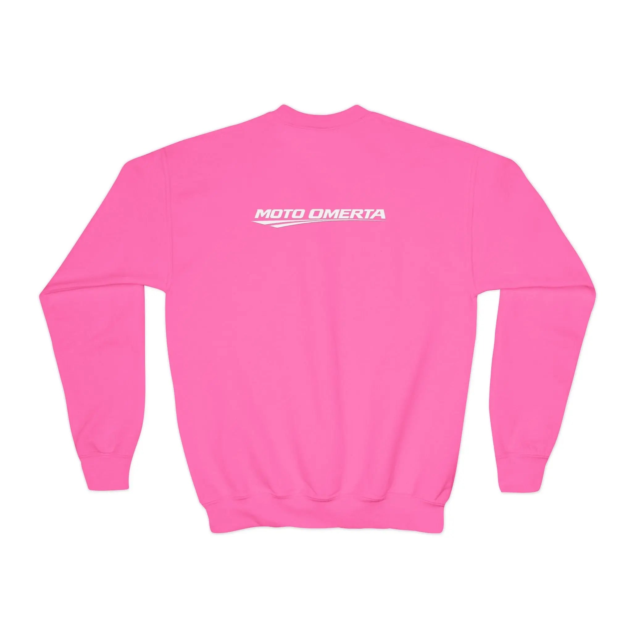 Moto Omerta Youth Crewneck Pullover Sweatshirt Printify