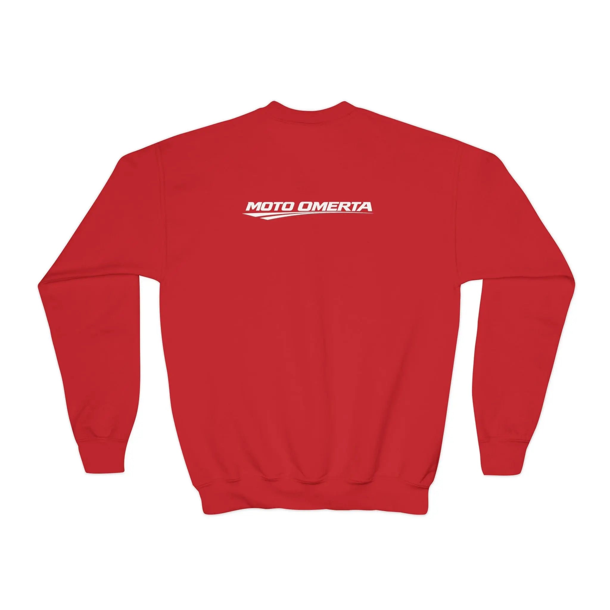 Moto Omerta Youth Crewneck Pullover Sweatshirt Printify