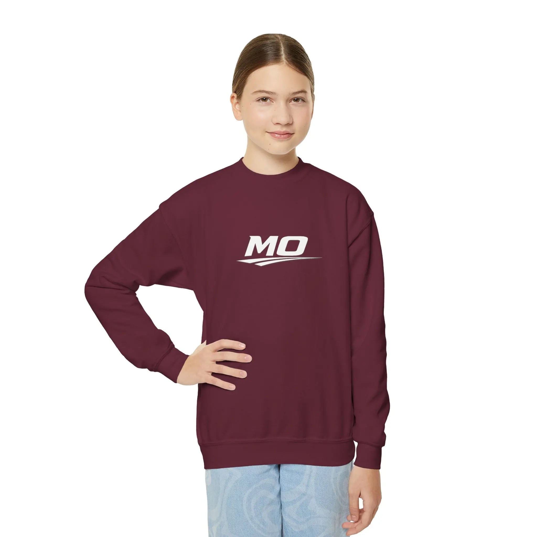 Moto Omerta Youth Crewneck Pullover Sweatshirt Printify