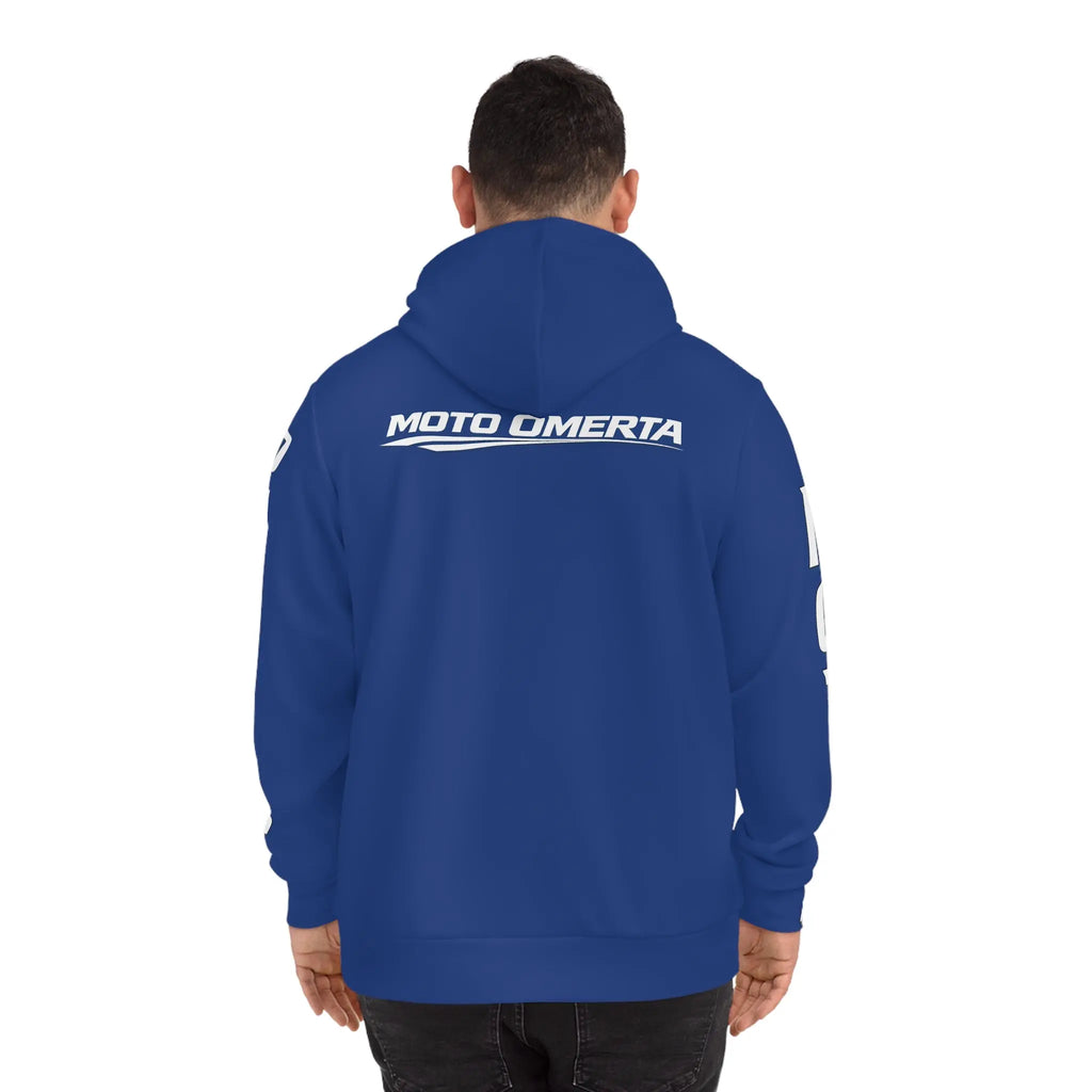 Blue Men's Moto Omerta Hoodie - Light Weight Polyester Printify
