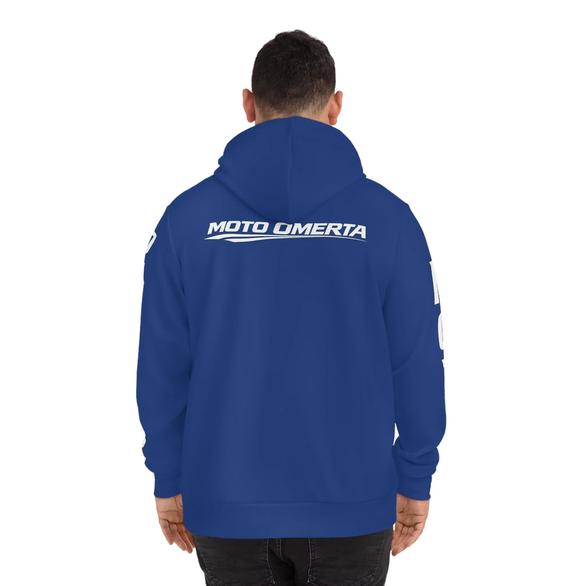 Blue Men's Moto Omerta Hoodie - Light Weight Polyester Printify