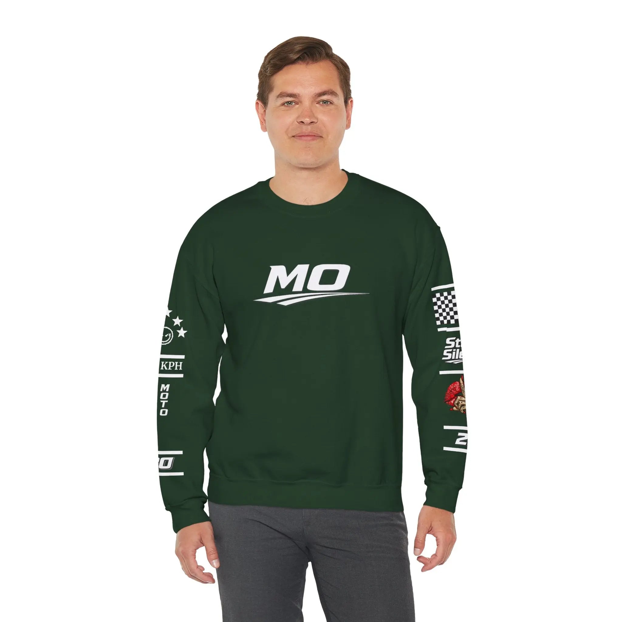 Men's MOTO OMERTA “In Speed We Trust” Crewneck Printify