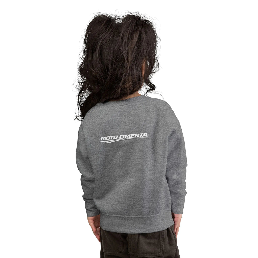 Moto Omerta Toddler Crewneck Pullover Sweatshirt Printify