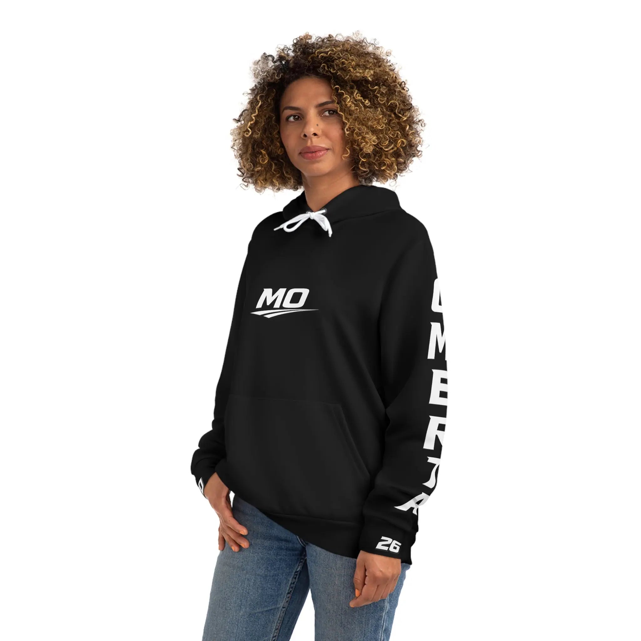 Black Women's Moto Omerta Hoodie - Light Weight Polyester Printify