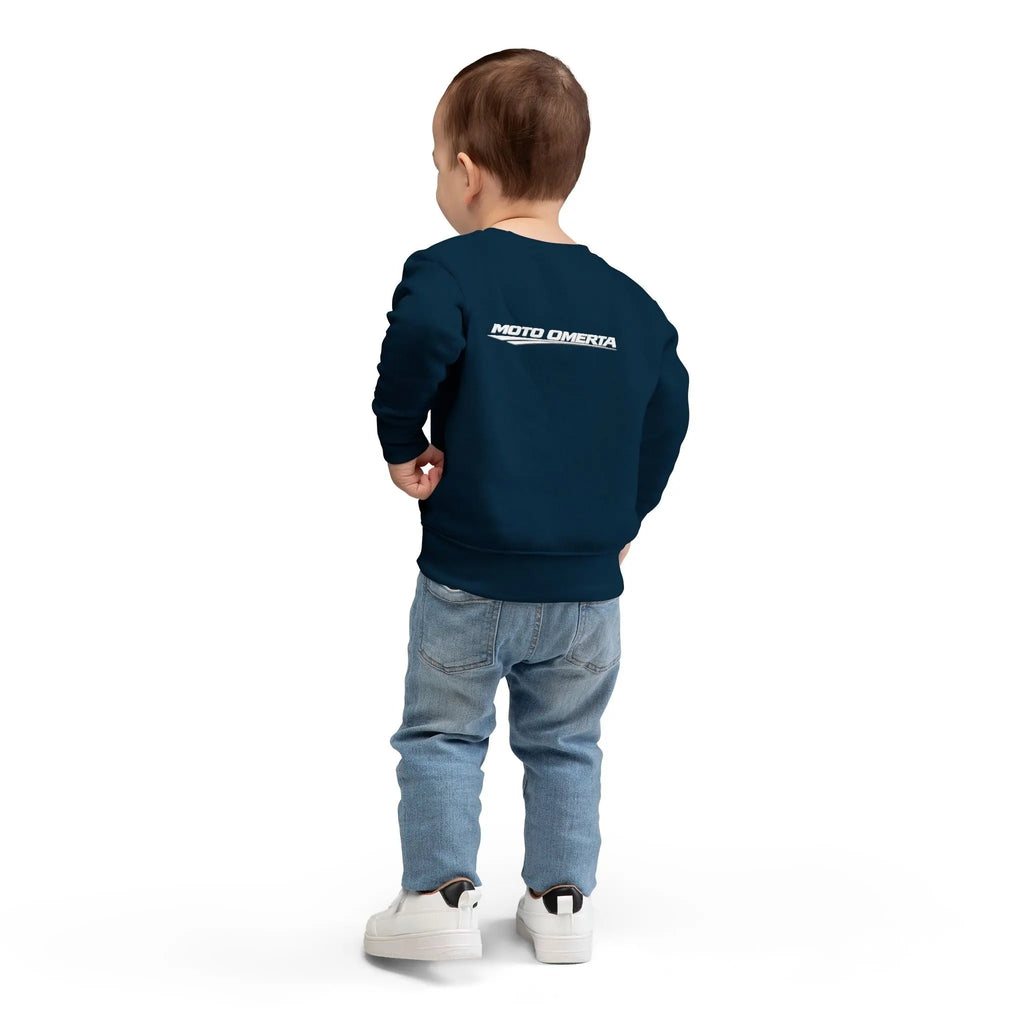 Moto Omerta Toddler Crewneck Pullover Sweatshirt Printify