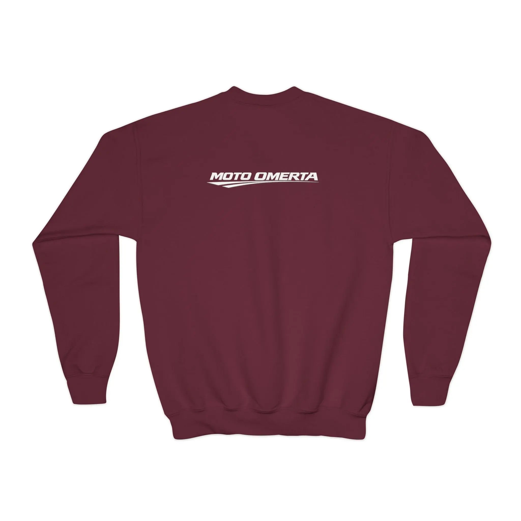 Moto Omerta Youth Crewneck Pullover Sweatshirt Printify