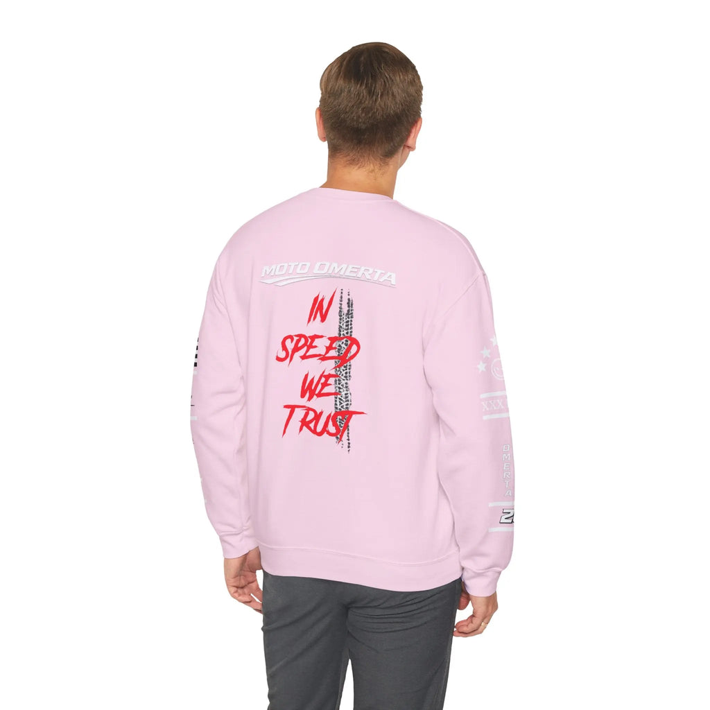 Men's MOTO OMERTA “In Speed We Trust” Crewneck Printify