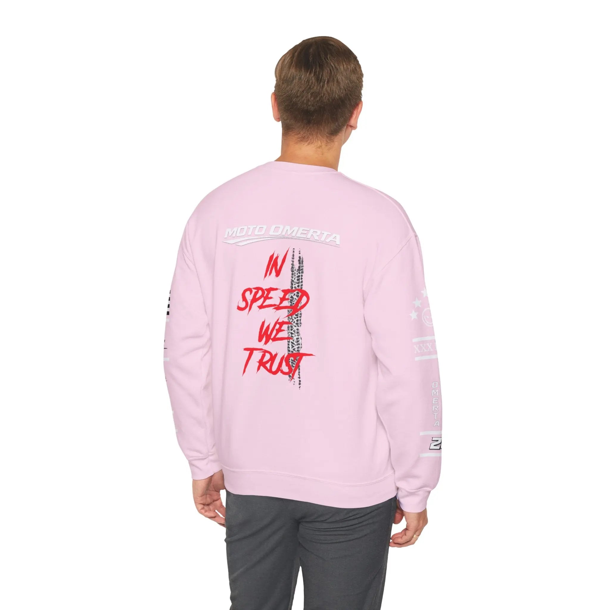 Men's MOTO OMERTA “In Speed We Trust” Crewneck Printify