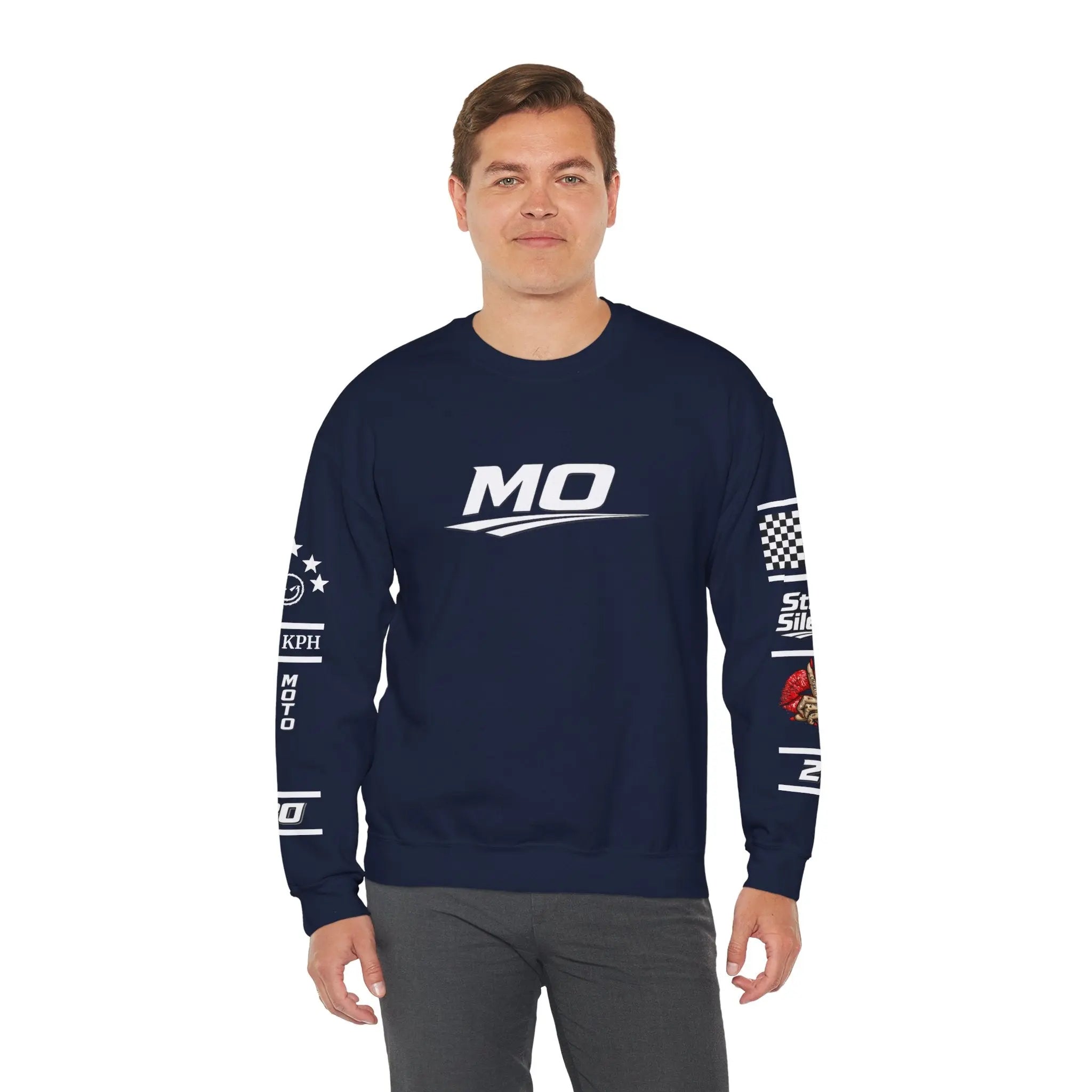 Men's MOTO OMERTA “In Speed We Trust” Crewneck Printify