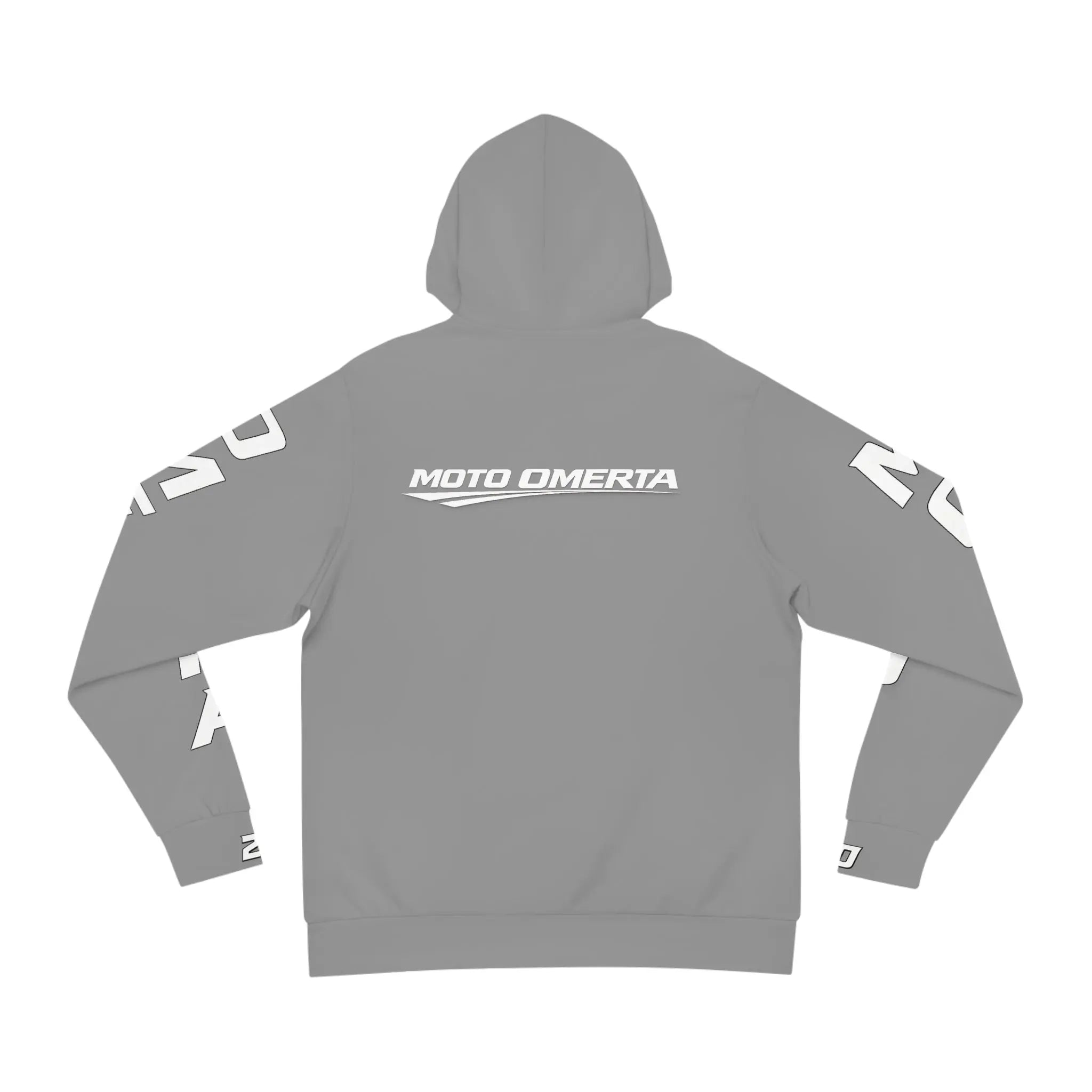 Grey Men's Moto Omerta Hoodie - Light Weight Polyester Printify