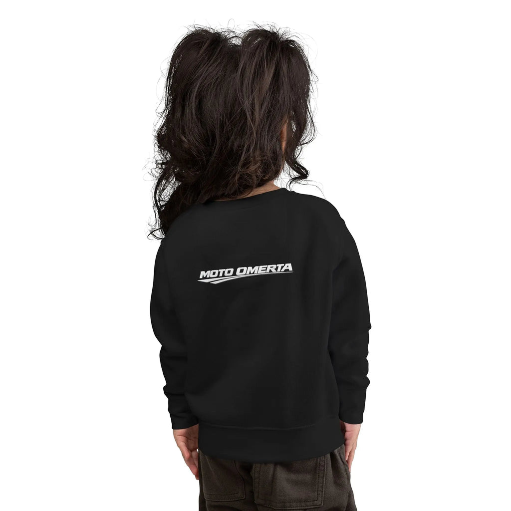 Moto Omerta Toddler Crewneck Pullover Sweatshirt Printify
