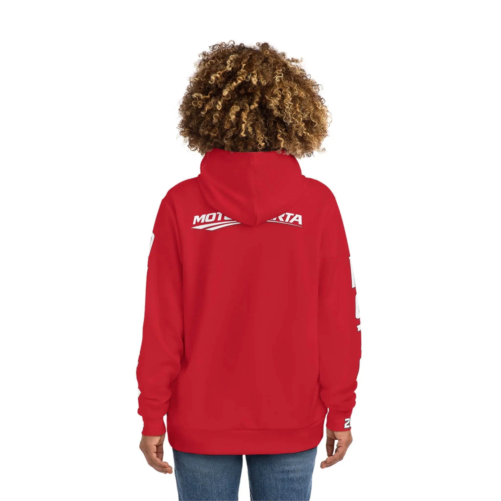 Red Women's Moto Omerta Hoodie - Light Weight Polyester Printify