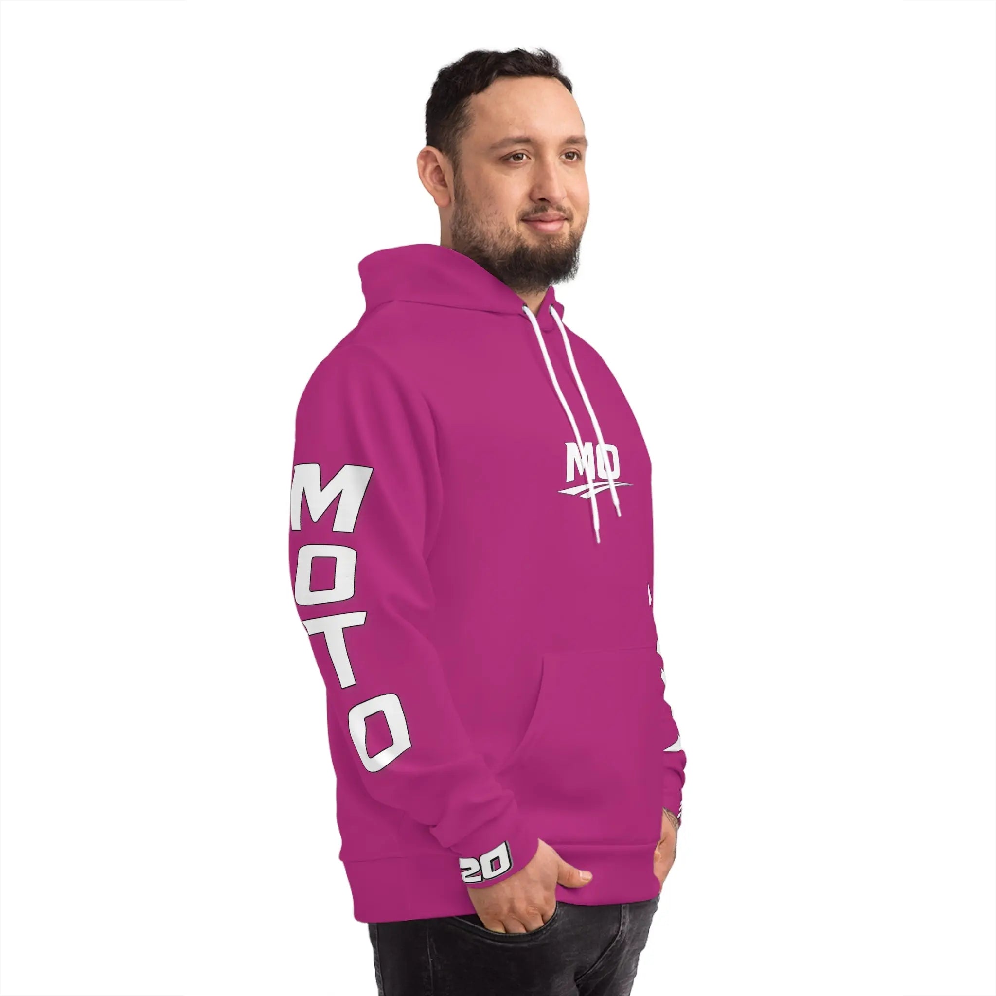 Pink Men's Moto Omerta Hoodie - Light Weight Polyester Printify
