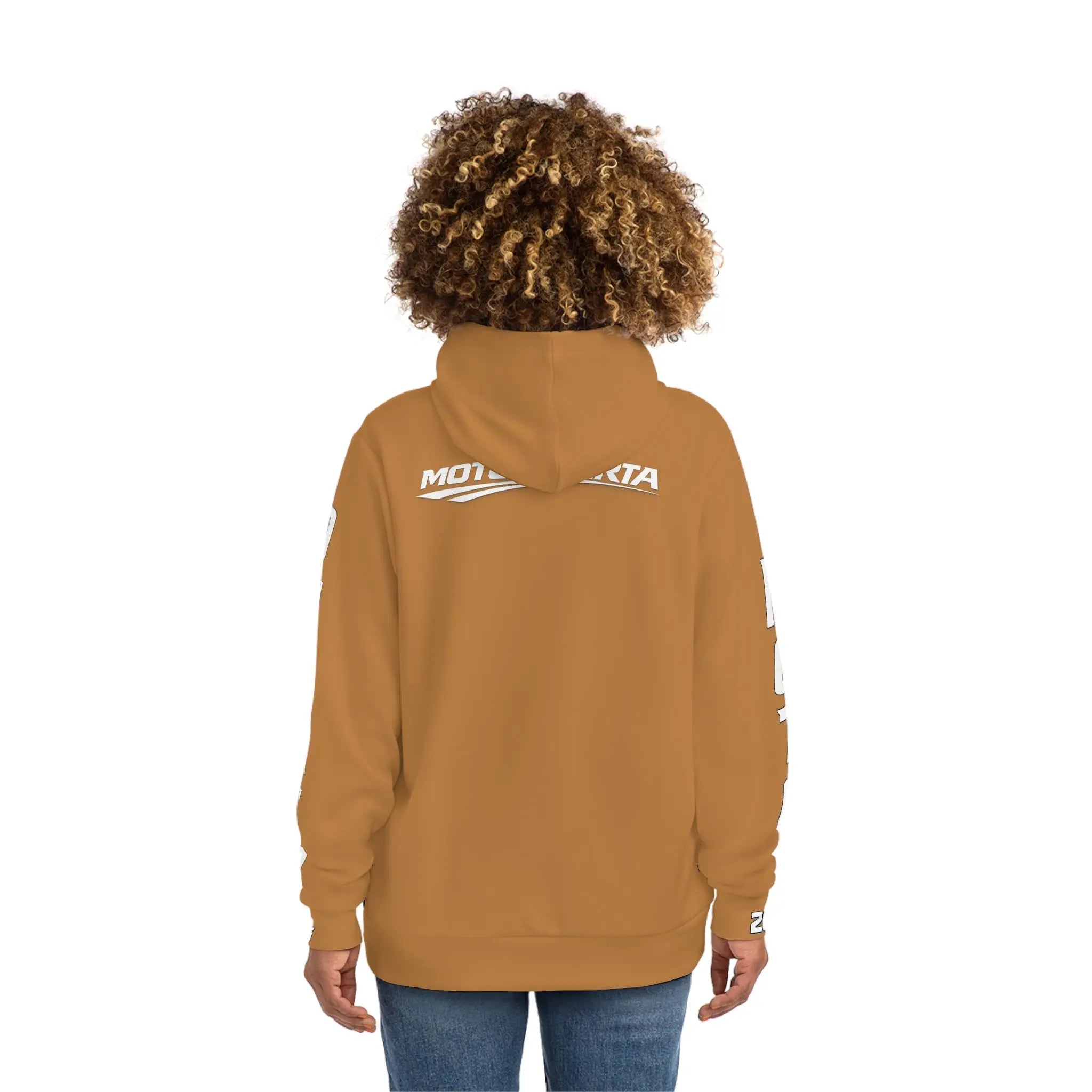 Sand Women's Moto Omerta Hoodie - Light Weight Polyester Printify