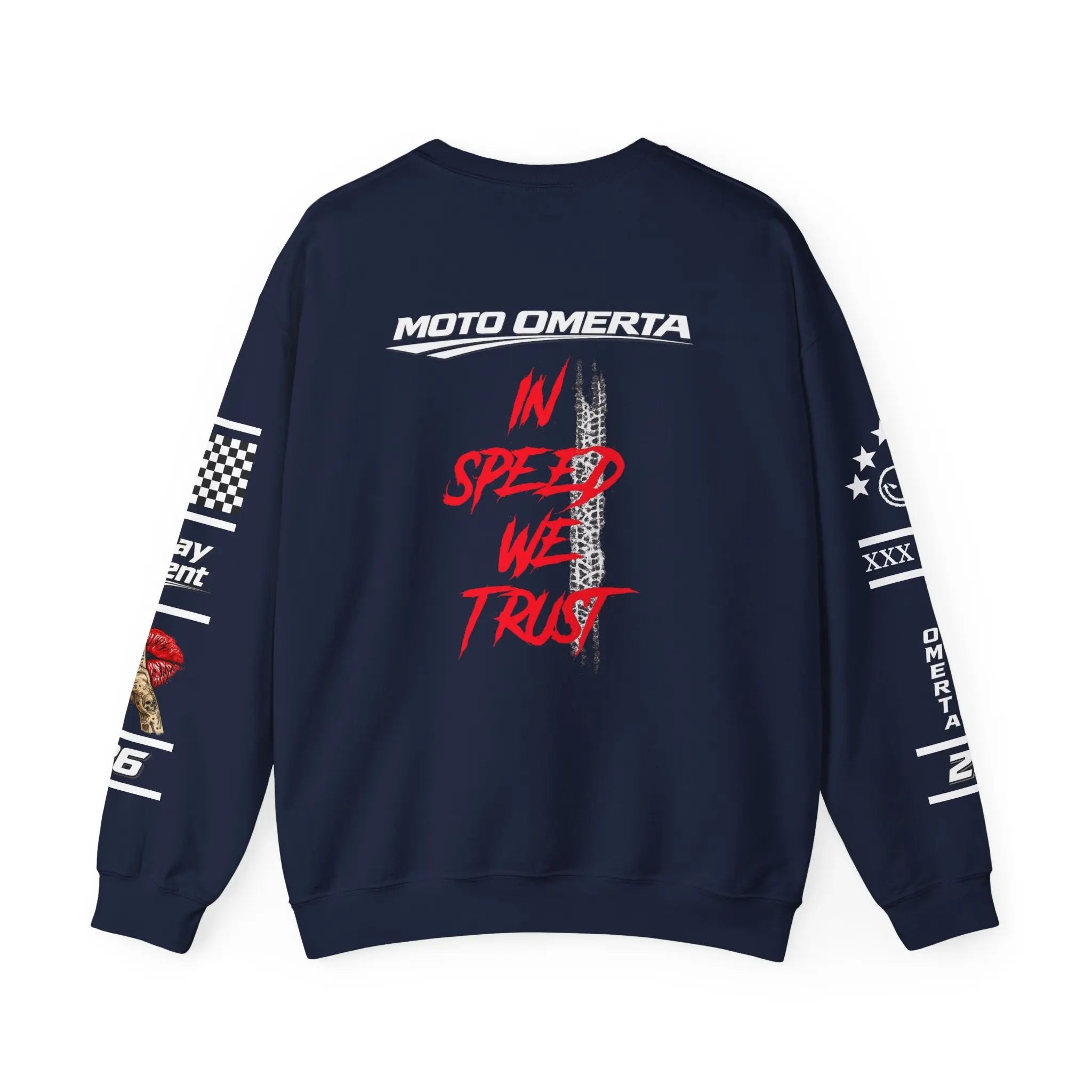 Women's MOTO OMERTA “In Speed We Trust” Crewneck Printify