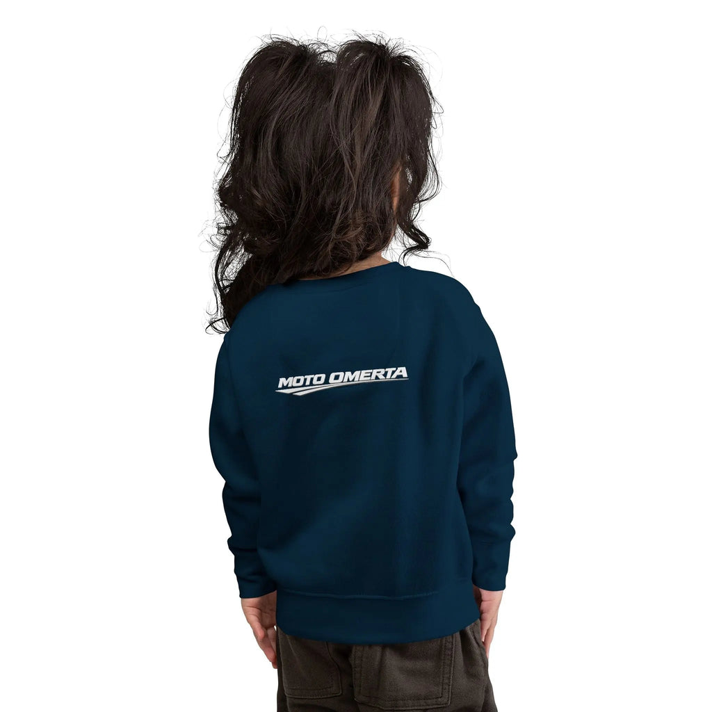 Moto Omerta Toddler Crewneck Pullover Sweatshirt Printify