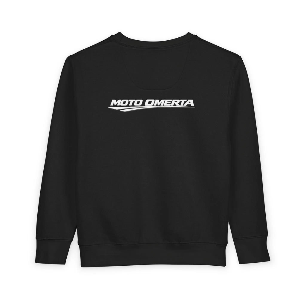 Moto Omerta Toddler Crewneck Pullover Sweatshirt Printify