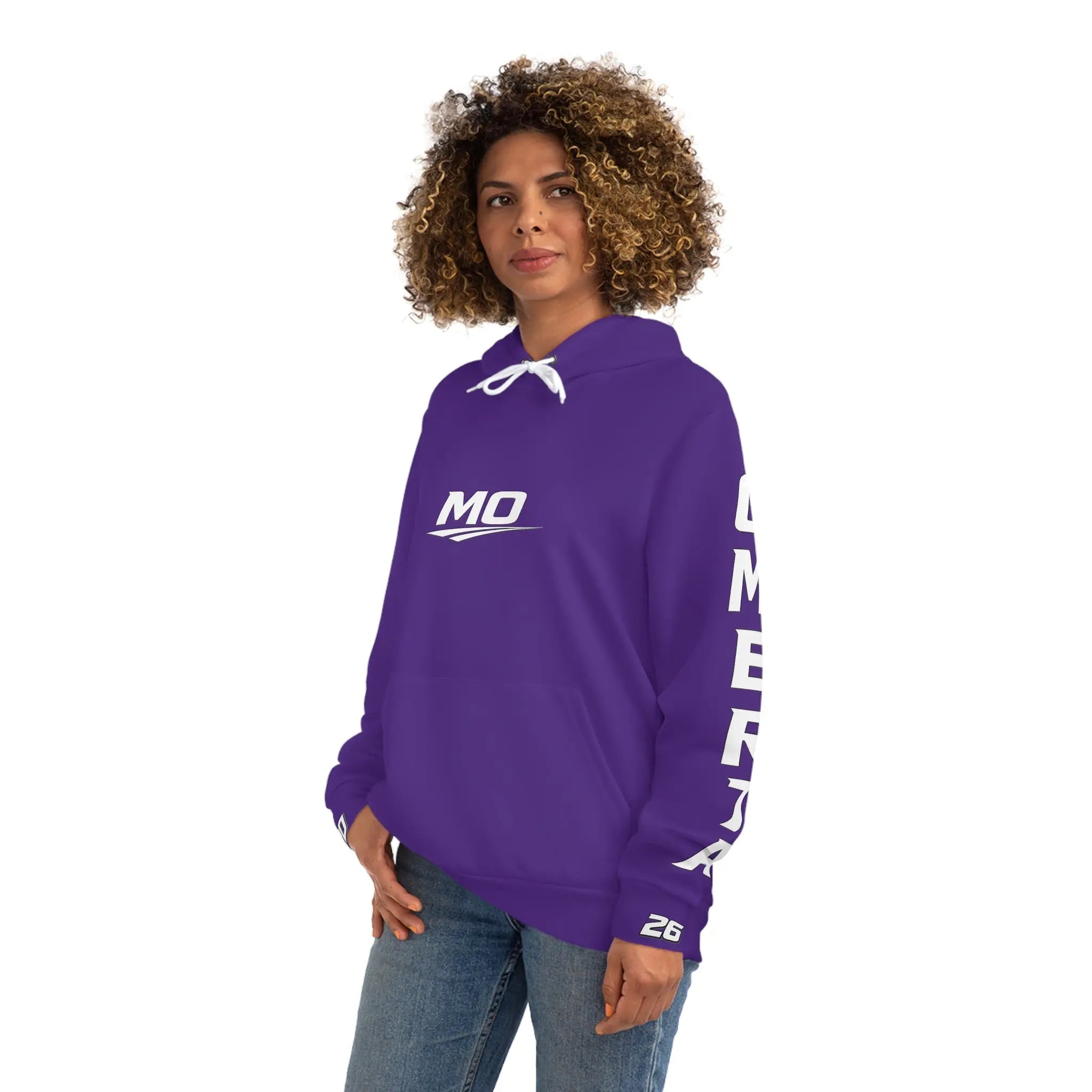 Purple Women's Moto Omerta Hoodie - Light Weight Polyester Printify