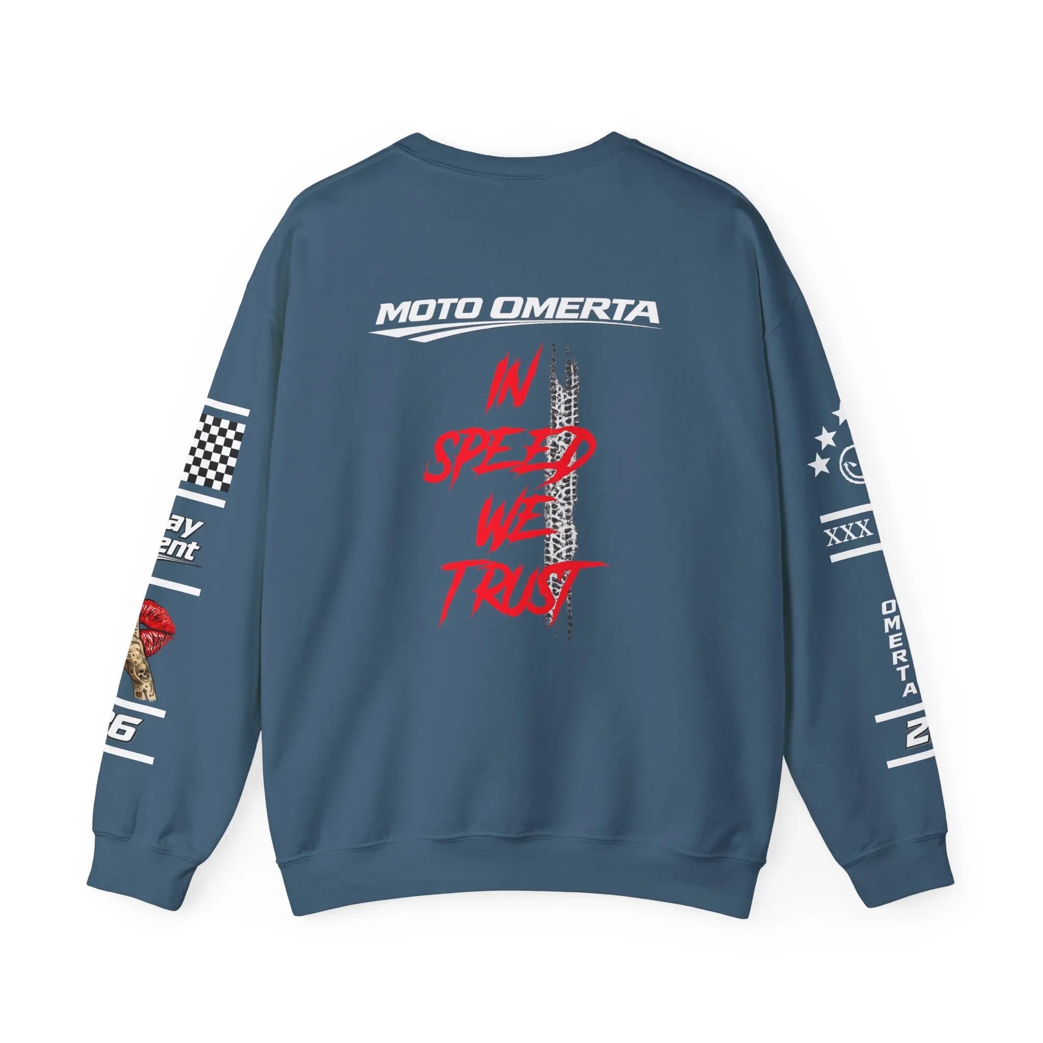 Women's MOTO OMERTA “In Speed We Trust” Crewneck Printify