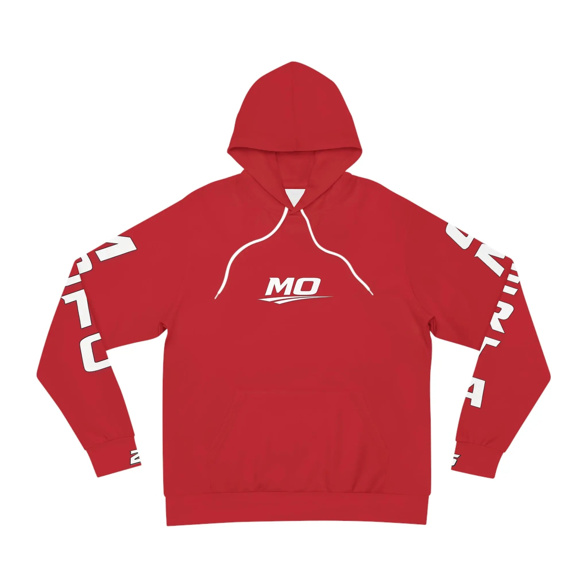 Red Men's Moto Omerta Hoodie - Light Weight Polyester Printify